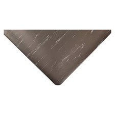 Antifatigue Mat, 57 Ft. L X 4 Ft. W, 1" Thickness, Vinyl, Marble, Black/White,