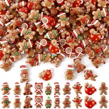 200 Pieces Mini Gingerbread Man Charms for Craft Christmas Embellishments Gin...
