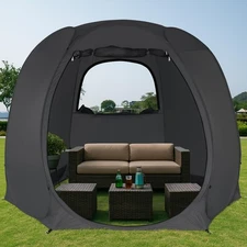 Leedor 10'x10' Hexagon Pop Up Sun Shade Canopy Tent - Ventilated Mesh Walls, ...