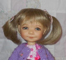 Monique MEI Doll Wig Size 8/9 BLONDE Short Ponytails Bangs SKIN PART NWT