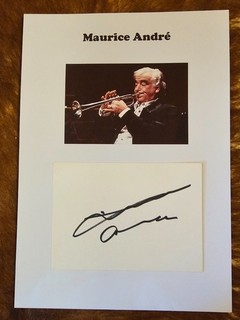Maurice André (Klassik) verstorben Wunderschönes Originalautogramm DIN A 4
