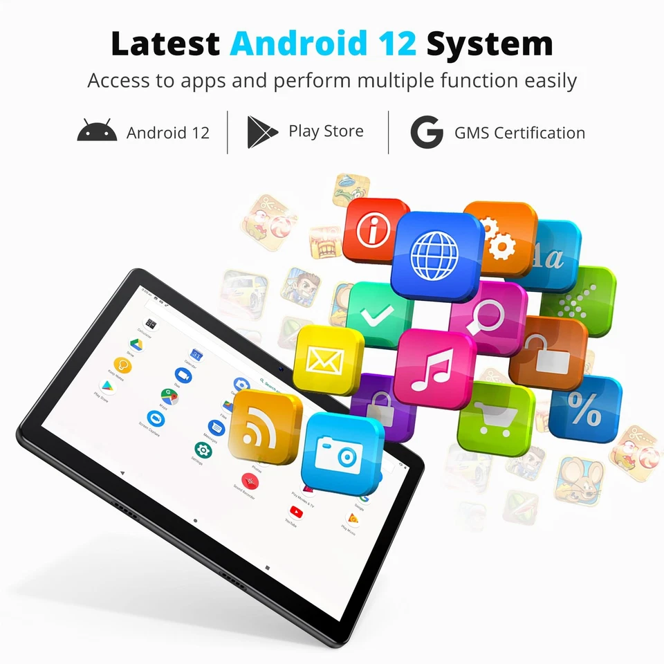 Dragon Touch MAX10 10" Android Tablet (2023) - 32GB, Wi-Fi, Android 12 - Black - Image 3 of 4