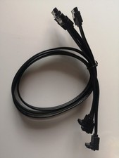 Image of SATA Data Cable Right Angle 50cm 7 Pin SSD HDD Lead Locking 3 Pack