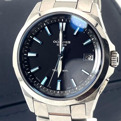 Casio Oceanus OCW-S100 Quartz Wristwatch Stainless Steel Black Silver