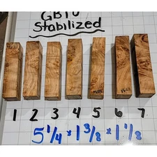 P307 Stabilized Maple Burl Pen Blanks Lathe 5 1/4x1 3/8x 1 1/8 Turning Blanks