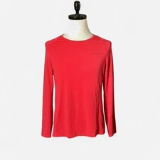 Merrell Red Base Layer Long Sleeve Top Red Long Sleeve Athletic Performance