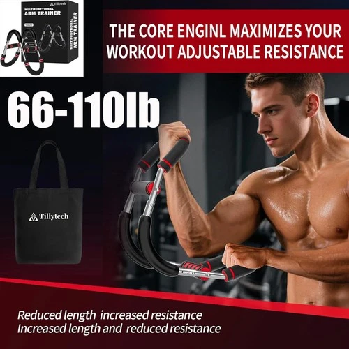 66-110lb Adjustable Arm Exerciser Wrist Strength Trainer Home Chest Expander