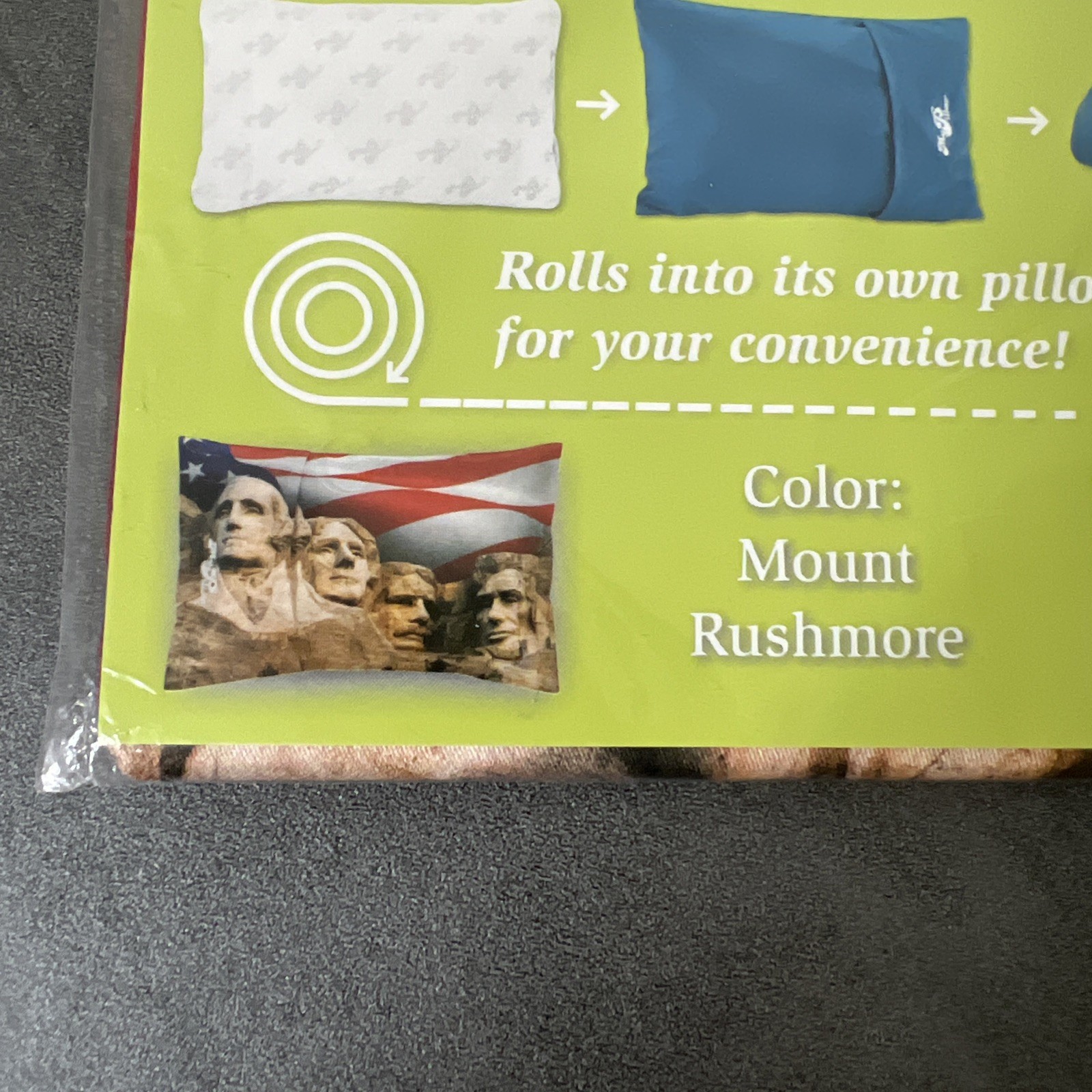 NEW My Pillow Roll & Go Pillowcase Mount Rushmore Pattern America Embroidered