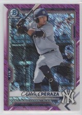 2021 Bowman Chrome Prospects Fuchsia Shimmer Refractor 52/199 Oswald Peraza s1i
