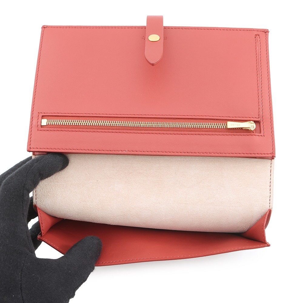 CELINE Large Strap Multifunction Leather Beige/Re… - image 5