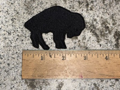 CUSTOM MADE Embroidered Standing Buffalo Patch Iron On or Sew On BLACKOUT