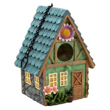 Resin Bird House for Outdoors, Hanging Decorative Bird Nest Shelter for Garde...