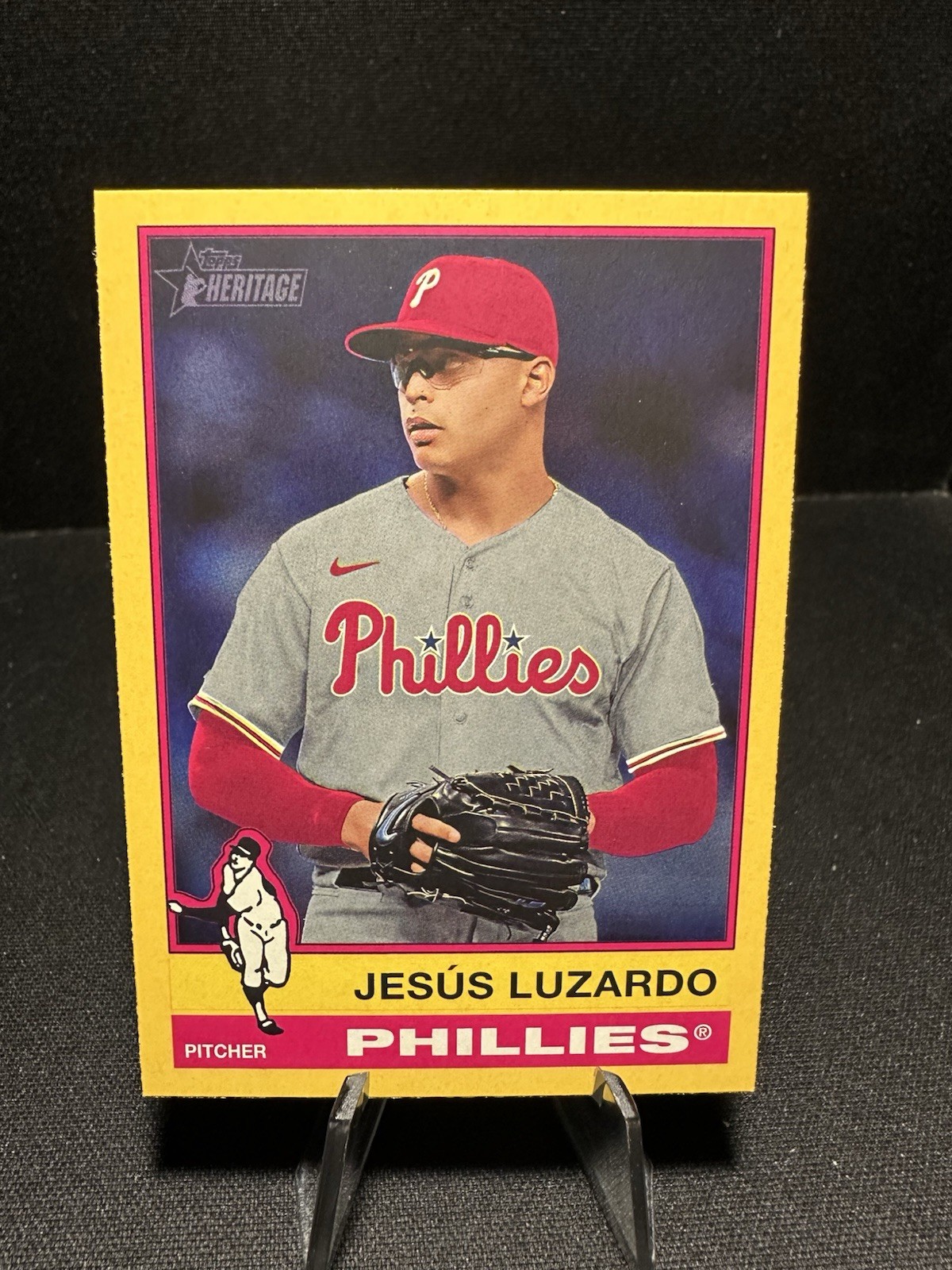 Jesus Luzardo 2025 Topps Heritage #478 Dark Yellow Border Phillies