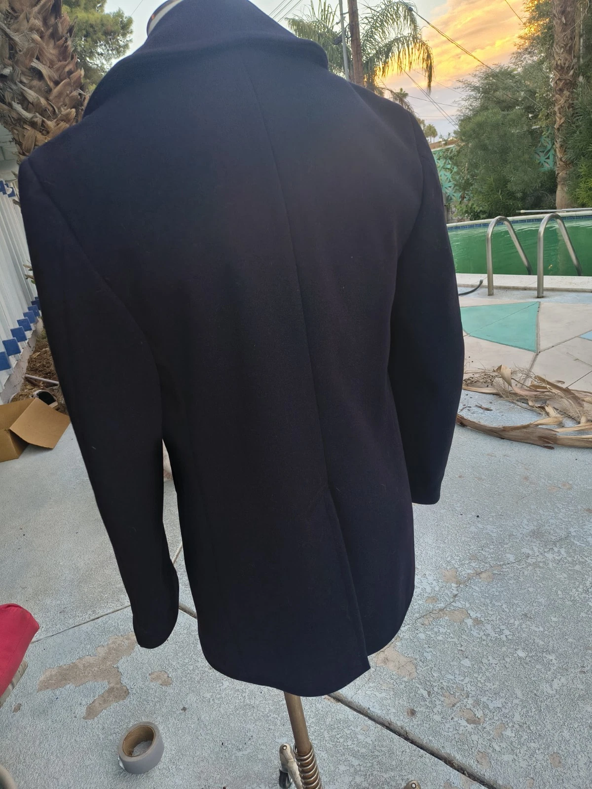 Peacoat Naval Clothing Depot Black Wool 42R, Superb Condition - product detail image 6
