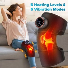 Electric Heated Vibration Knee Massager Joint Brace Therapy Shoulder Pain Relief