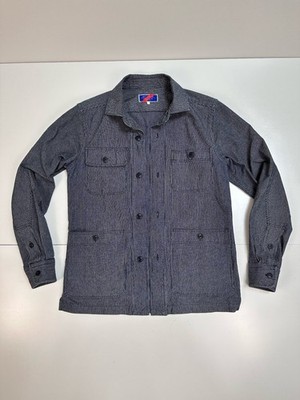 Best Made Co Wabash Hickory Striped Denim Chore Coat Jacket Made In USA Small