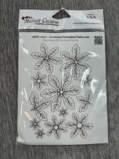Heartfelt Creations Christmas Poinsettia Rubber Stamp PreCut Set HCPC 3557 USA