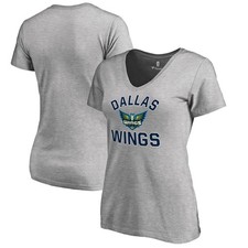 Women's Heathered Gray Dallas Wings Overtime V-Neck T-Shirt