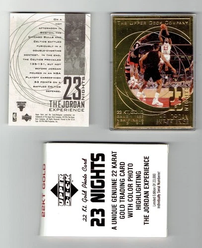 New Listing1997 Upper Deck 23 Nights The Jordan Experience 22K Gold Michael Jordan Card 1/2