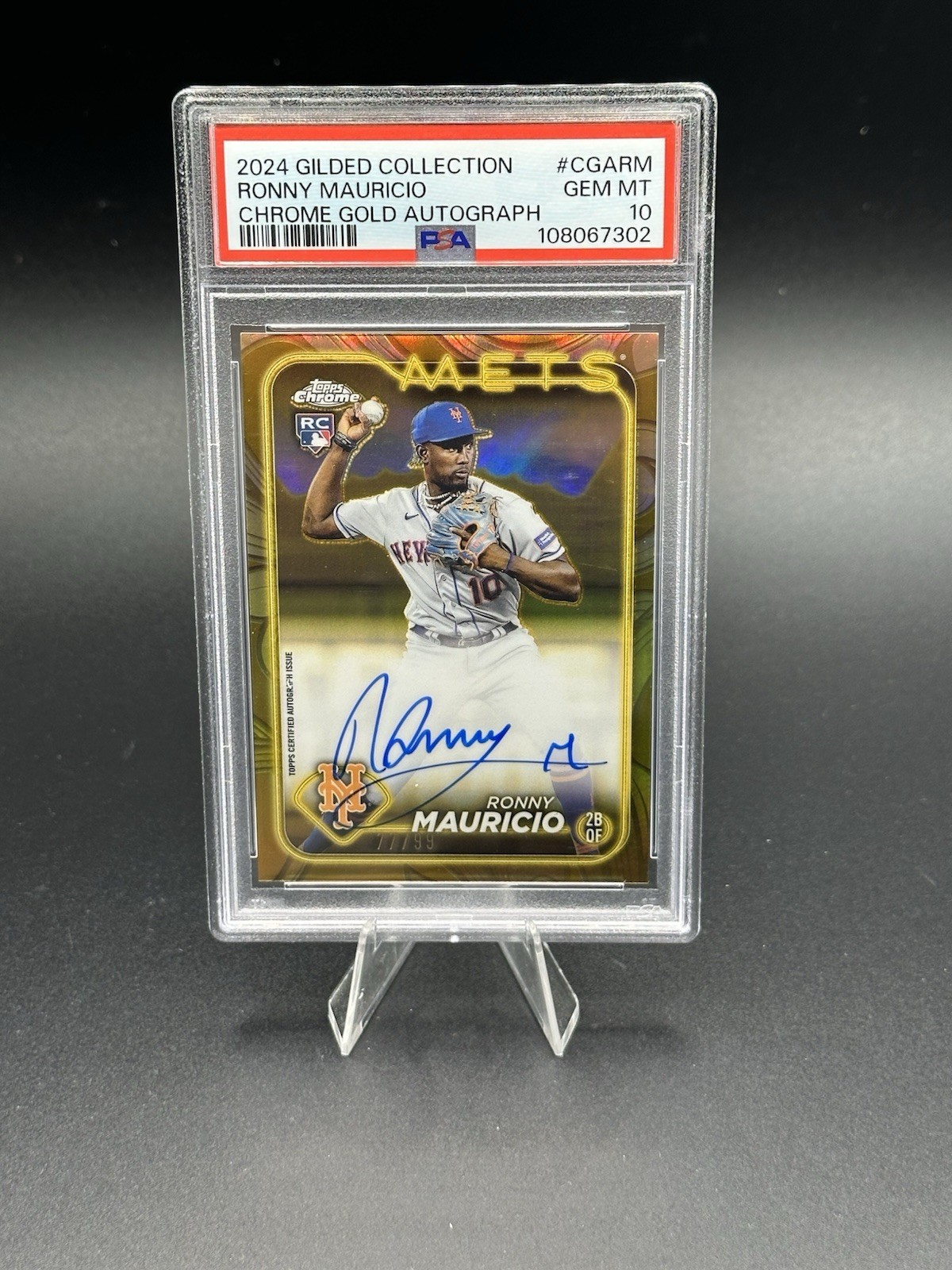 2024 Topps Gilded Collection - Chrome Gold Autographs Ronny Mauricio /99 PSA 10