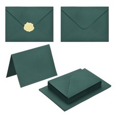50Pack Dark Green 5x7 Envelopes, A7 Envelopes with Cards Stickers