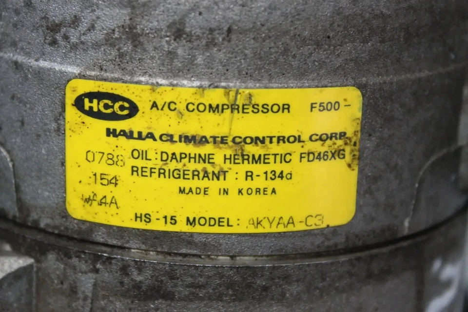 Compresor aire acondicionado compresor aire acondicionado F500 AKYAA-C3 Hyundai Elantra XD 1.6 año 02 Foto 4 de 4