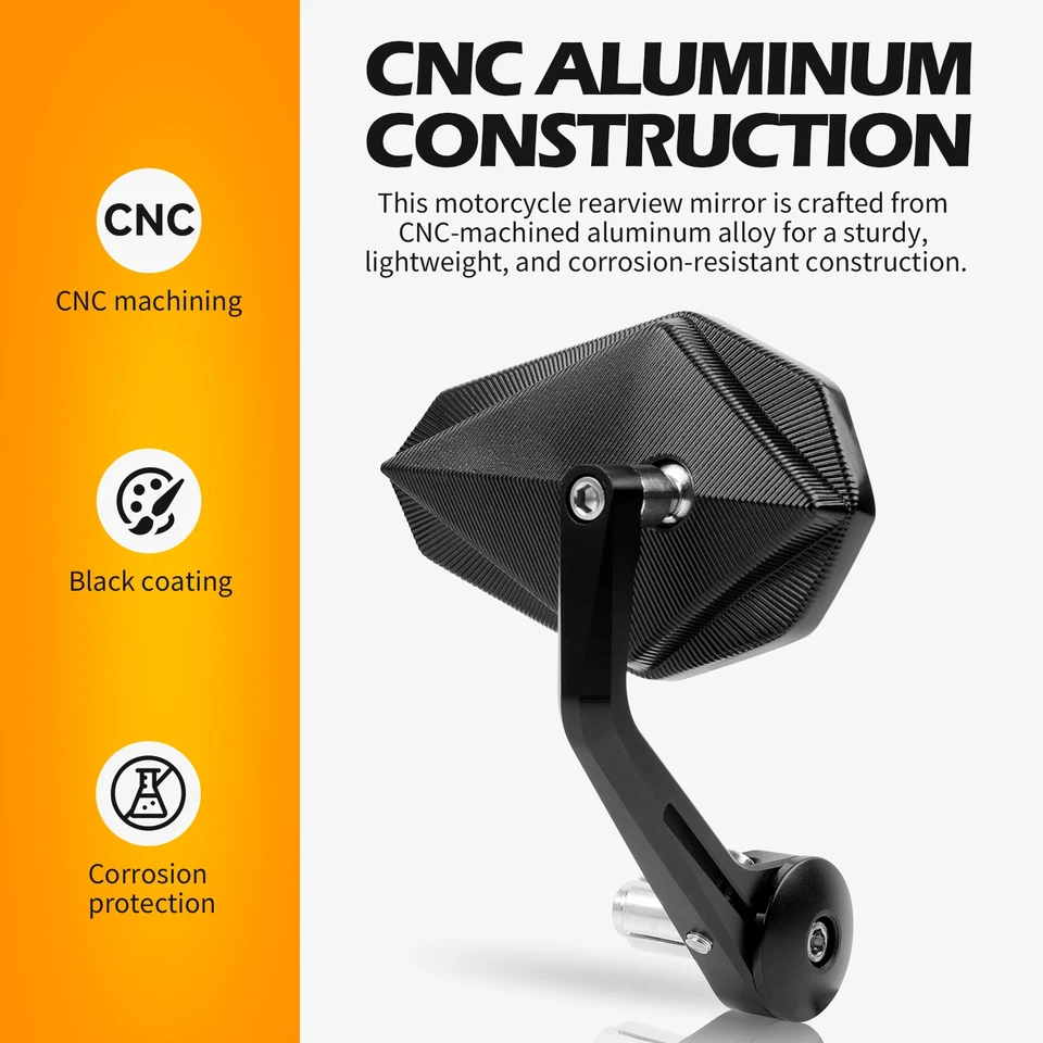 Espelhos laterais de extremidade de guidão 7/8" para Buell Firebolt XB12R XB9R 1190SX 1125CR - Imagem 4 de 4