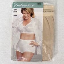 Underscore Womens Nylon Briefs Nude JCP Panties Size 6 Medium 3 Pairs New