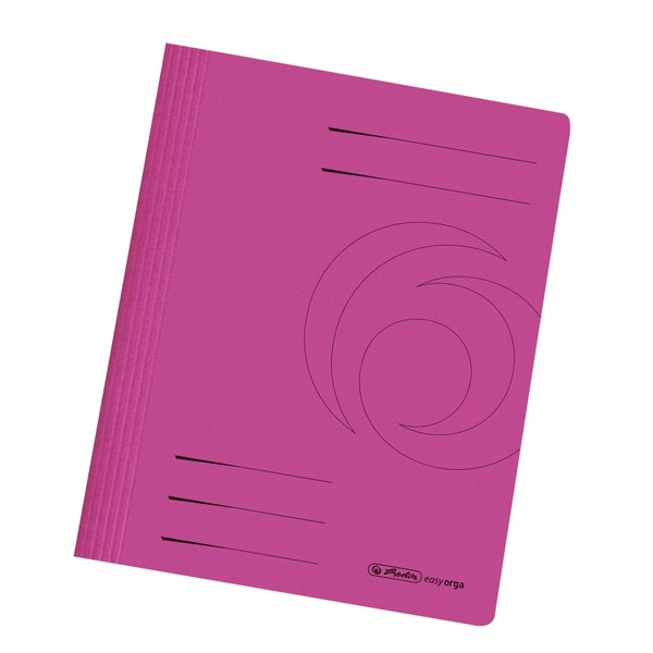 Herlitz 11037124 Schnellhefter A4 Karton Gefaltet Pink Intensiv 10Er Packung-image