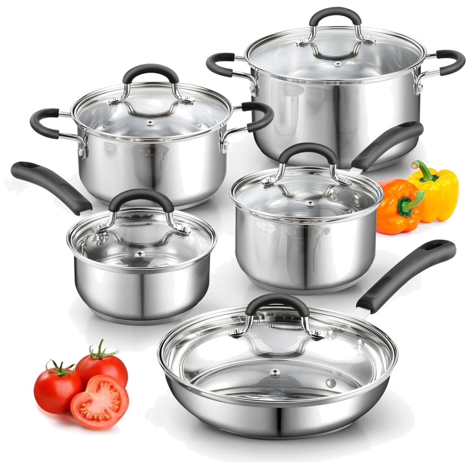 Mirror Polished Pots and Pans Kitchen Set, Dishwasher Safe
Opens in a new window or tab