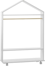 - Armadio per Bambini Su Rotelle, Bianco 78X126Cm