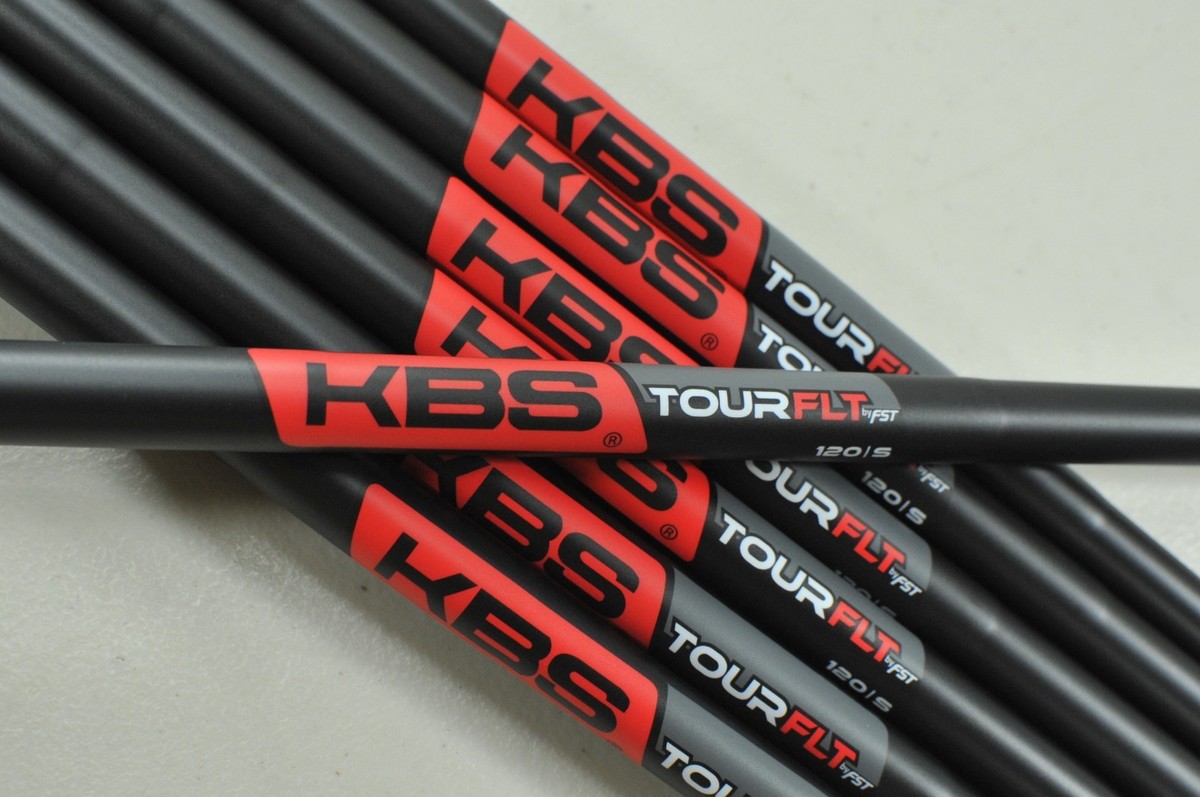NEW KBS Tour FLT Black 120G Stiff 4-PW Iron Shaft Set Steel Taper