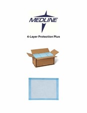 900 Medline 17x24" Protection Plus Extra Absorbent Underpads-4 Layer Heavyweight