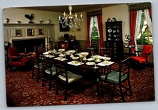 Postcard 1960s Williamsburg VA Bassett Hall Dining Room John D Rockefeller Jr