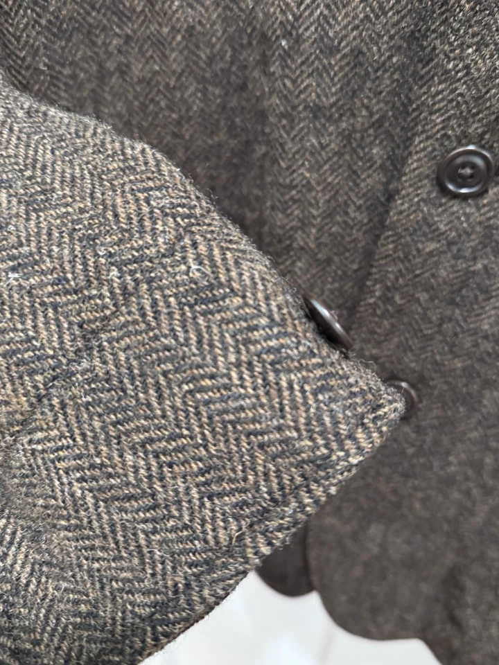 J Crew Ludlow Blazer Large Brown Wool Herringbone Sport Coat Yorkshire Tweed - Image 3 of 4