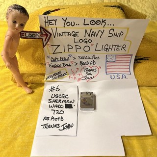 Vintage Zippo Lighter US Navy Ship USCGC SHERMAN WHEC 720 Coast Guard