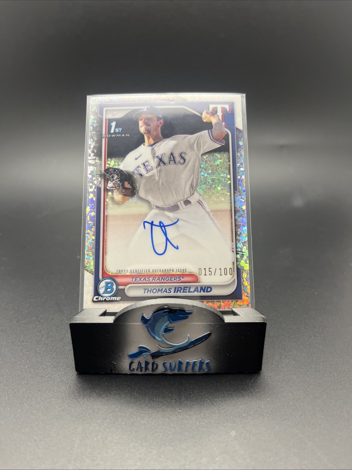 2024 Bowman Chrome Thomas Ireland 1st Bowman Auto Mini-Diamond /100 #CPA-TI