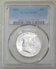 1953 P Franklin Half Dollar PCGS MS63 Frosty White PQ New Holder #M268H