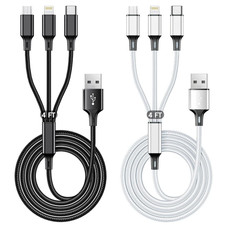 Multi USB Charging Cable 2Pack 4FT, 3 in 1 Charger Cord Universal Charger