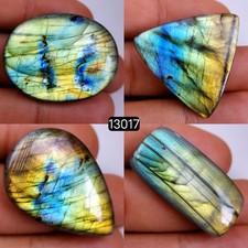 4 Pcs 153 Cts Natural Labradorite Loose Cabochon Gemstone 31x21-36x27mm R-13017