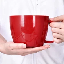 XXL Extra Large Coffee Mug 30 Ounce, Porcelain Coffee Cup Soup Bowl with Hand...