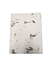 Vintage Anything Book Journal Blank Unused Lined White Floral Hard Cover 8.5x11