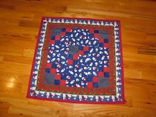 Snowman Four Patch Quilt Handmade Christmas