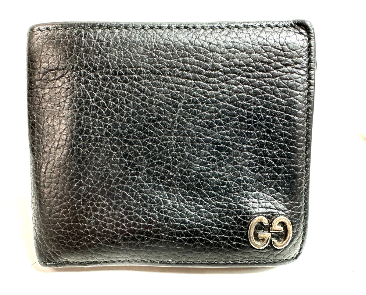 AUTH Excellent Used Gucci Bifold Wallet Black Leather Fedex eBay