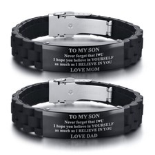 Adjust To My Son Bracelet Bangle Inspirational Encourage From Love Mom Dad Gift
