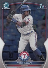 YOSY GALAN BOWMAN CHROME PROSPECTS 1ST ROOKIE CARD RC RANGERS #BCP-221 2023