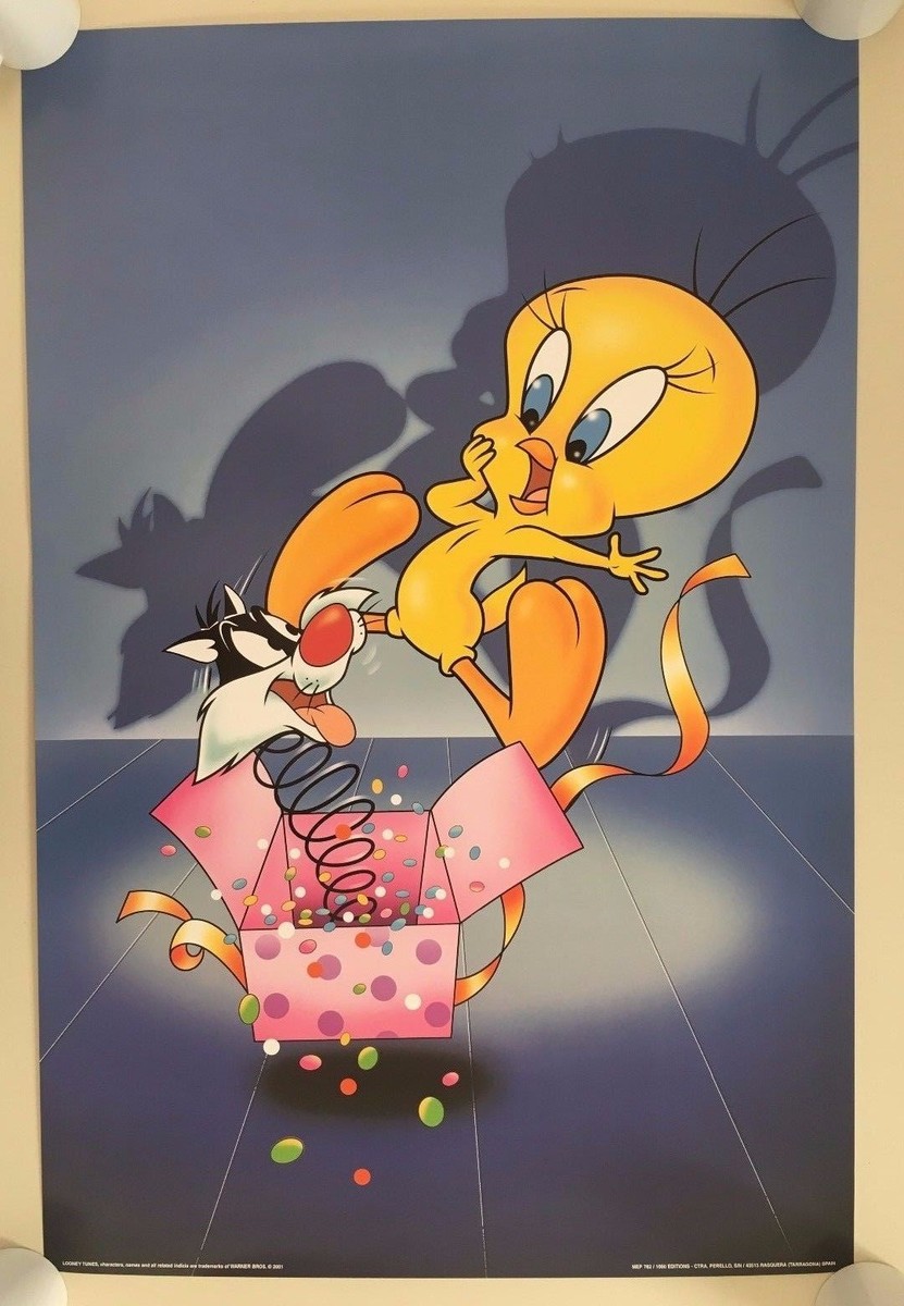 TWEETY IS SURPRISED BY SYLVESTER, AUTHENTIC 2001 POSTER | eBay