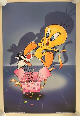 TWEETY IS SURPRISED BY SYLVESTER, AUTHENTIC 2001 POSTER | eBay