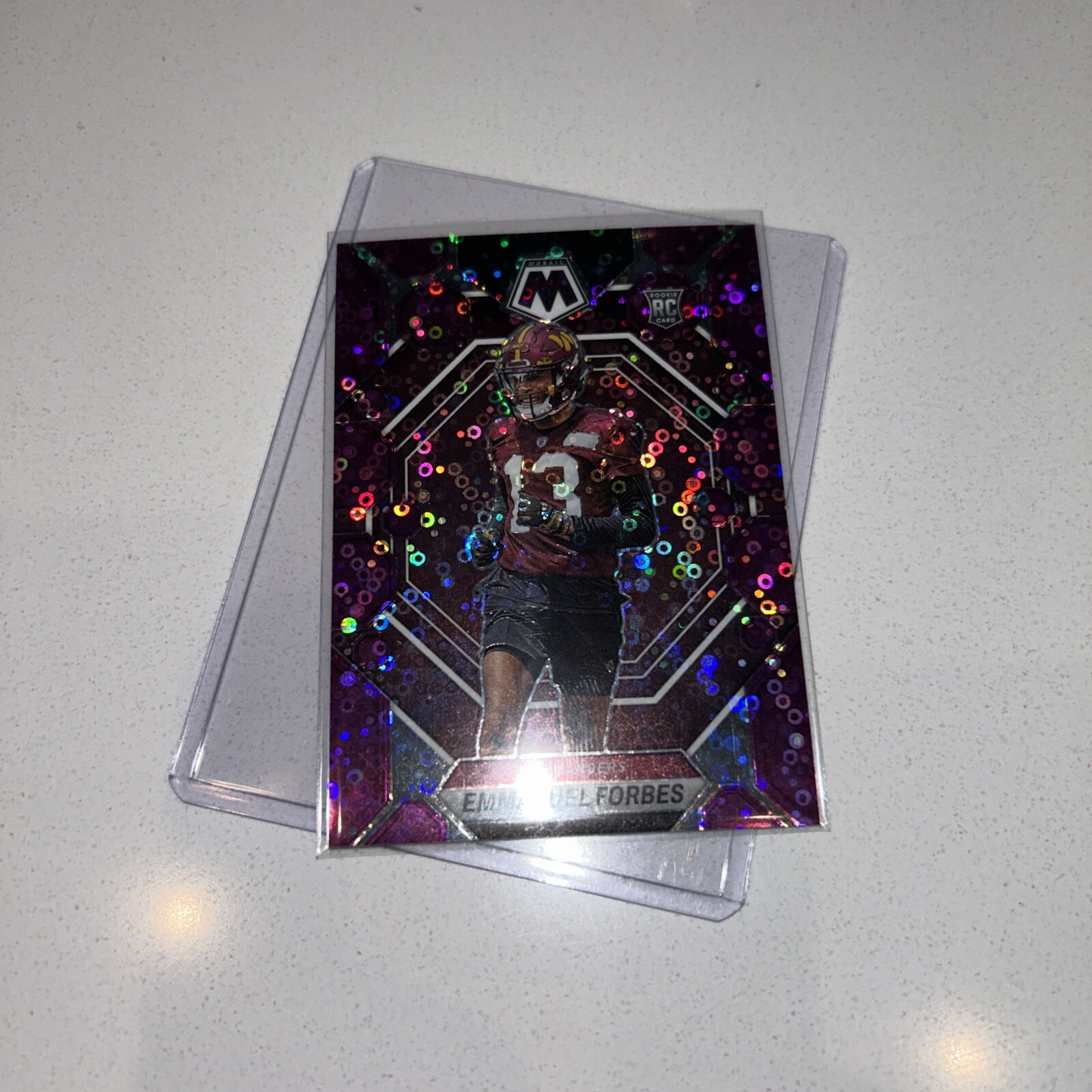 Emmanuel Forbes No Huddle Purple 2023 Mosaic Rookie #319 /50 Football Card NM/MT