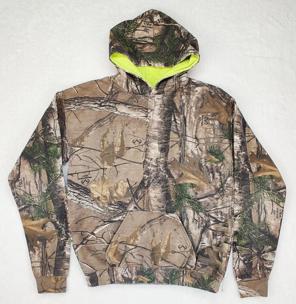 Realtree Boys XL 18-20 Camo Hoodie Pocket Sweatshirt Fleece Lined 2321